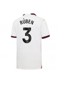 Manchester City Ruben Dias #3 Jalkapallovaatteet Vieraspaita 2023-24 Lyhythihainen